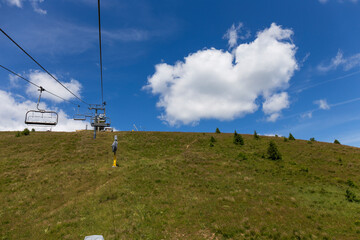Summer Slovak Mountain Great Fatra, Velka Fatra, peaks Nova Hola (1361 m) and Zvolen (1403 m), views from them, Slovakia © Kajano