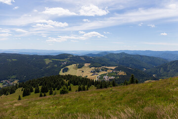 Summer Slovak Mountain Great Fatra, Velka Fatra, peaks Nova Hola (1361 m) and Zvolen (1403 m), views from them, Slovakia © Kajano