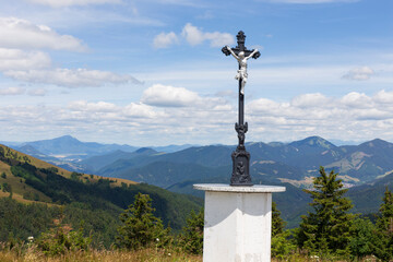 Summer Slovak Mountain Great Fatra, Velka Fatra, peaks Nova Hola (1361 m) and Zvolen (1403 m),...