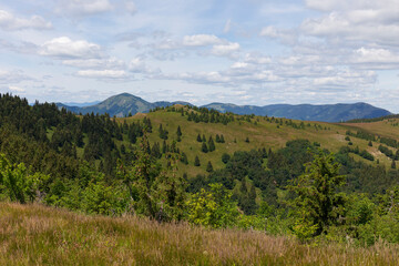 Summer Slovak Mountain Great Fatra, Velka Fatra, peaks Nova Hola (1361 m) and Zvolen (1403 m), views from them, Slovakia © Kajano