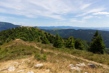 Summer Slovak Mountain Great Fatra, Velka Fatra, peaks Nova Hola (1361 m) and Zvolen (1403 m), views from them, Slovakia © Kajano