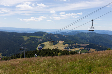 Summer Slovak Mountain Great Fatra, Velka Fatra, peaks Nova Hola (1361 m) and Zvolen (1403 m), views from them, Slovakia