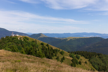 Summer Slovak Mountain Great Fatra, Velka Fatra, peaks Nova Hola (1361 m) and Zvolen (1403 m), views from them, Slovakia © Kajano