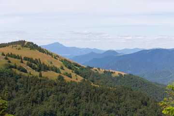 Summer Slovak Mountain Great Fatra, Velka Fatra, peaks Nova Hola (1361 m) and Zvolen (1403 m), views from them, Slovakia © Kajano