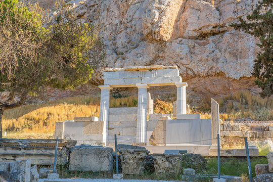 Asklepieion, the sanctuary of the healing god Asklepios on the western side of the Acropolis Hill in Athens, Greece