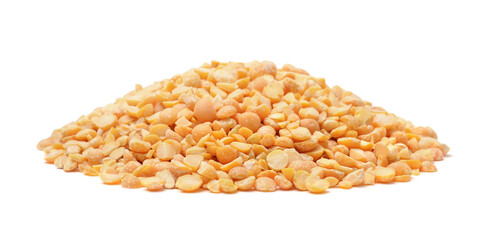 Bunch of split peas isolated.