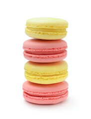 Colorful cupcakes isolated on white.