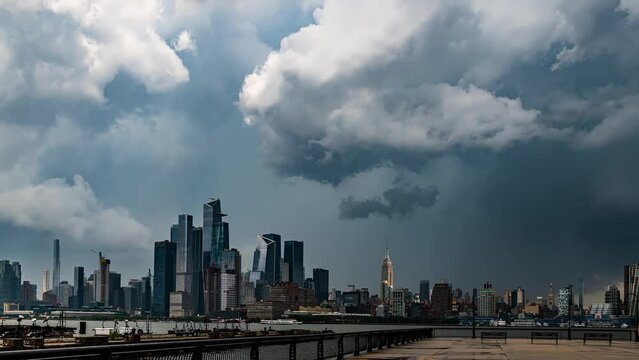 Hudson Yards New York City Epic Storm Clouds Timelapse Video