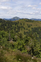 Summer Slovak Mountain Great Fatra, Velka Fatra, peaks Nova Hola (1361 m) and Zvolen (1403 m), views from them, Slovakia © Kajano