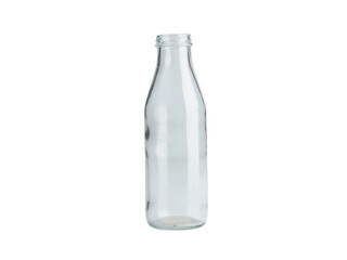 empty milk bottle isolated on white with clipping path