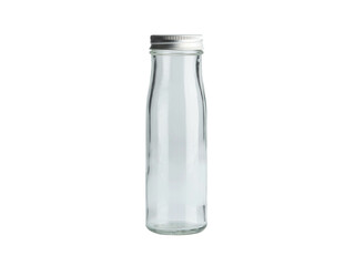empty milk bottle isolated on white with clipping path