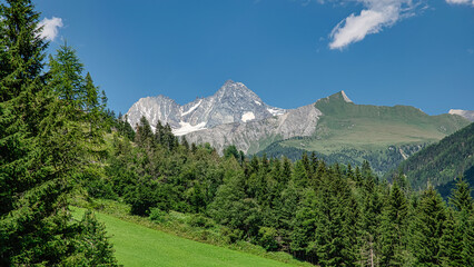 Grossglockner at summer in Kals, Austrian Alps