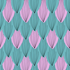 Fall leaf vector illustration. Seamless pattern. Hand drawn colorful design. Isolated graphic symbols. Autumn art sign. Nature abstract concept. Organic line elements