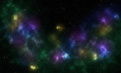 Cosmic background nebula with stars in deep space