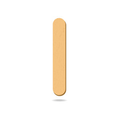 Vector wooden texture stick realistic style with isolated white background. Eco friendly food accesories. Medical tongue depressors. Vector 10 eps