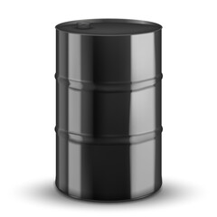Metal barrel with oil. Vector illustration.