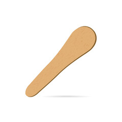 Vector ice cream wood texture stick realistic style with isolated white background. Eco friendly food accesories. Medical tongue depressors. 10 eps
