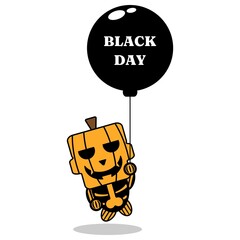 halloween pumpkin mascot character cartoon cute skull black friday balloon