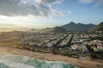 Aerial view of Barra da Tijuca and Pepe beach - Rio de Janeiro, Brazil