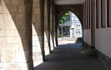 Obraz premium Arkaden am Rathaus in Korbach