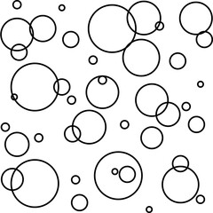 Polka dot circle chaotic of white seamless pattern