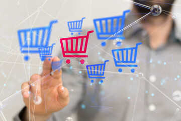Add To Cart Internet Web Store Buy Online E-Commerce concept.