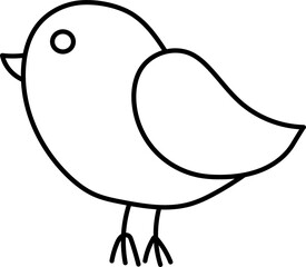 isolated black outline of a bird on a white background