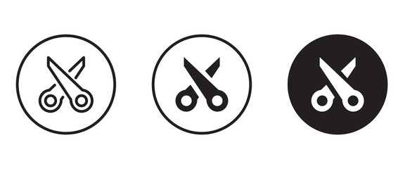 scissors icon, cut, Cutting icons button, vector, sign, symbol, logo, illustration, editable stroke, flat design style isolated on white linear pictogram