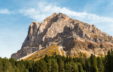 Fototapeta na wymiar Mountain Landscape in the Puster valley of Italian Dolomites Alps, South Tyrol, Italy