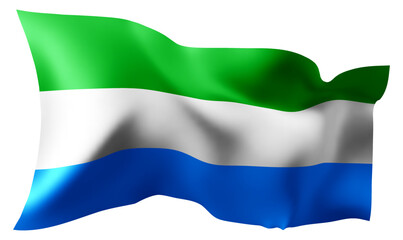 Flag of Sierra Leone waving in the wind.