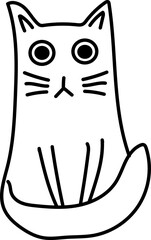 outline of a cat isolated on a white background