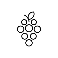 Grape Icon Food Fruits, bunches of grapes icons editable stroke, flat design style isolated on white