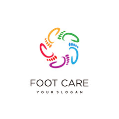 Obraz premium podiatry logo with creative design premium vector