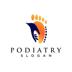 podiatry logo with creative design premium vector