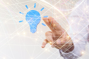 Neural network 3D illustration. Big data and cybersecurity