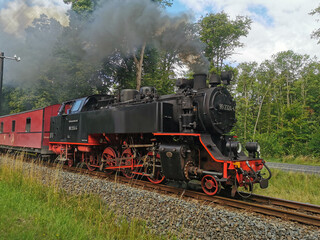 Fototapeta na wymiar Historische Eisenbahn Bäderbahn Molli in Bad Doberan