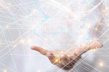  Ui icon medical in hospital with medical technology network concept