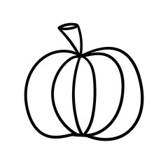 Vector hand drawn doodle sketch Pumpkin. Vector isolated Cartoon Food element illustration.