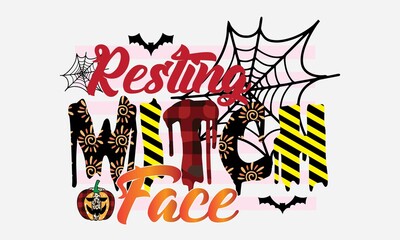 Resting Witch Face Halloween Sublimation T-Shirt Design