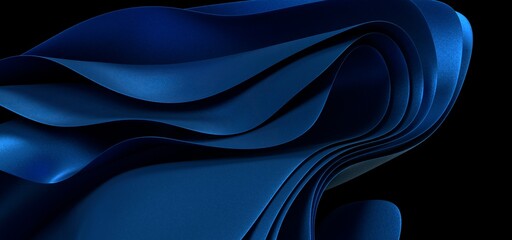 Flowing transparent Cloth Wave, blue Waving Silk Flying Textile