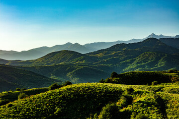 Obraz premium landscape with hills and mountains
