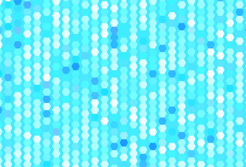Naklejka na ściany i meble Light BLUE vector background with hexagons.