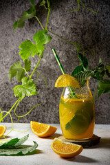 Lemonade juice and mint