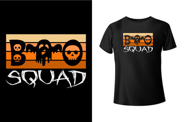 The boo squad - Happy Halloween t-shirt design template - obrazy, fototapety, plakaty