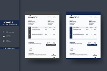 Professional and minimal business invoice design