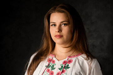 Portrait of a Ukrainian woman in a national costume