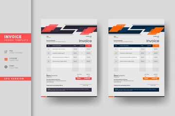 Abstract and creative business invoice design