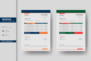 Professional and minimal business invoice design