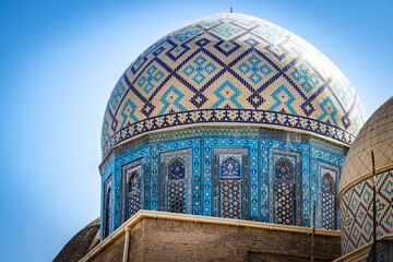 dome of a mosque, Shah-i-Zinda, ensemble, complex, mausoleum, mosque, Samarkand, Silk Road, Uzbekistan, Central Asia