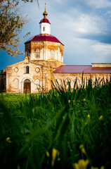 An old Christian church, destroyed by time and bad weather, but partially restored. An Orthodox church, in a remote village, partially restored.